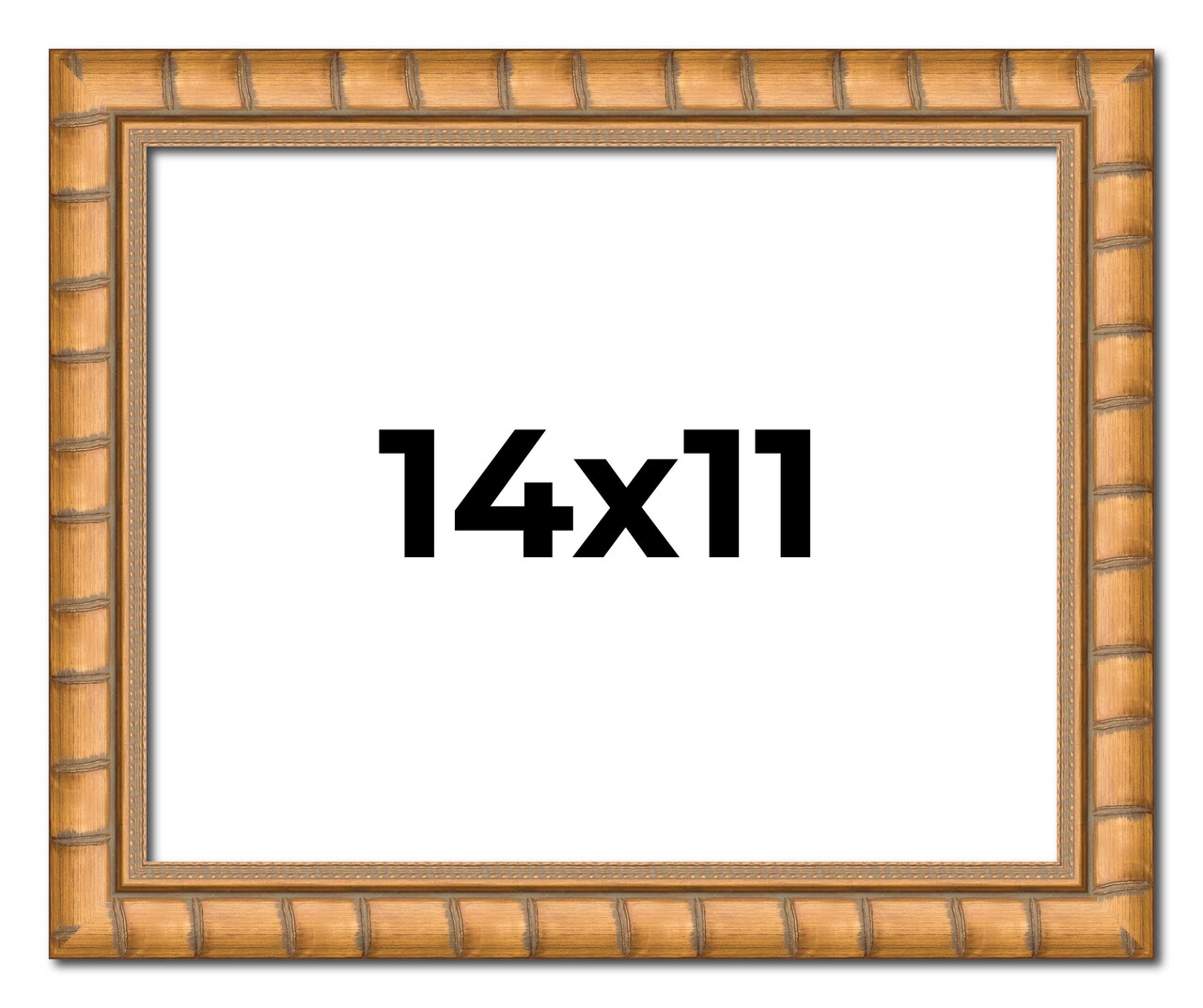 14x11 Modern Bamboo Picture Frame with UV-Resistant Acrylic & Acid Free Backing, Available in 5 Finishes - Gold, Silver, Brown, Black, and Natural